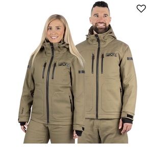 FXR Unisex winter set! Jacket Size Small & Medium Bibs! Sand color NWT